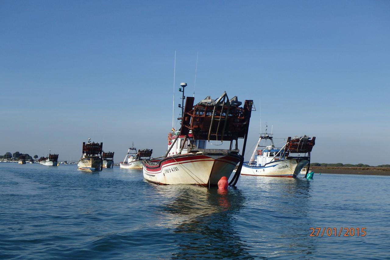 Punta Umbria - les bateaux de pêche aux coquillages